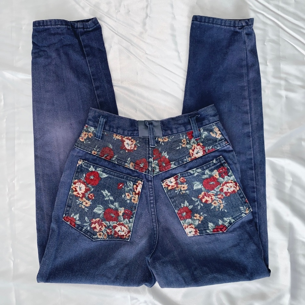 𓆉 Vintage Purple Floral Jeans 𓆉